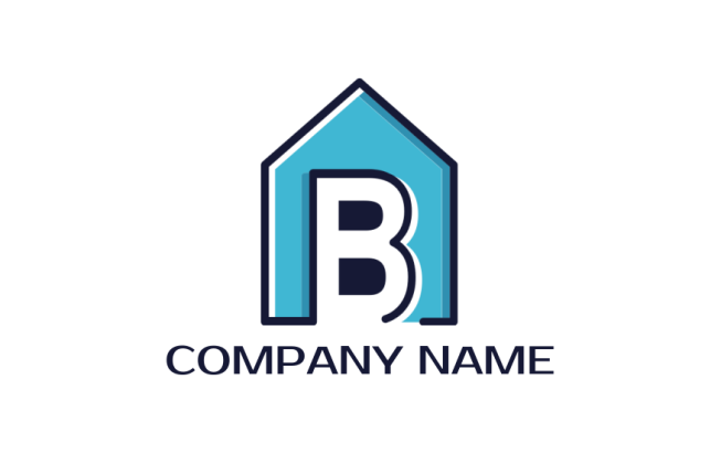 create a Letter B logo letter b inside line art home - logodesign.net