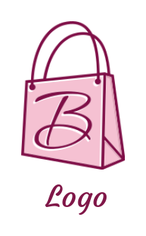 Letter B inside line art shopping bag