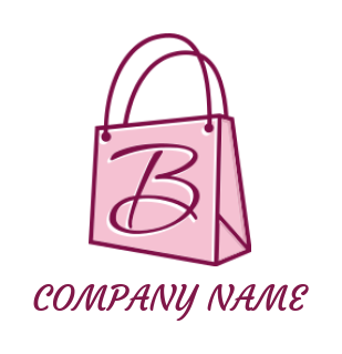 Letter B logo template Letter B inside line art shopping bag - logodesign.net