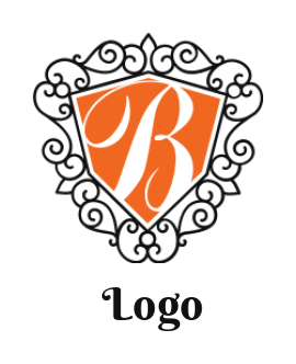 Letter B logo letter B inside shield