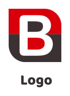 Letter B logo maker letter B inside square shape 