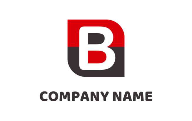 Letter B logo maker inside square
