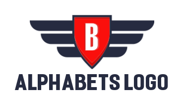 Letter B logo online inside shield with wings
