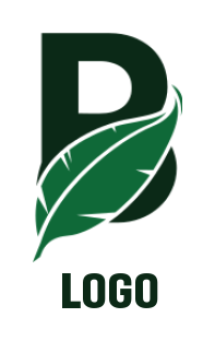 Generate a Letter B logo leaf incorporated in letter B 