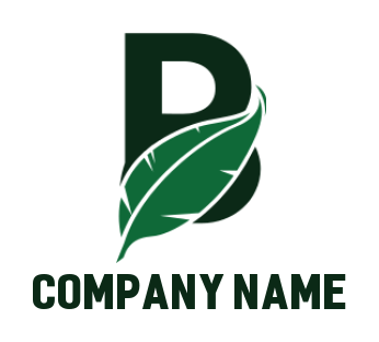 Generate a Letter B logo leaf incorporated in letter B 