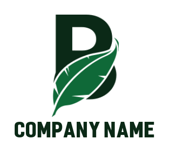 Generate a Letter B logo leaf incorporated in letter B 