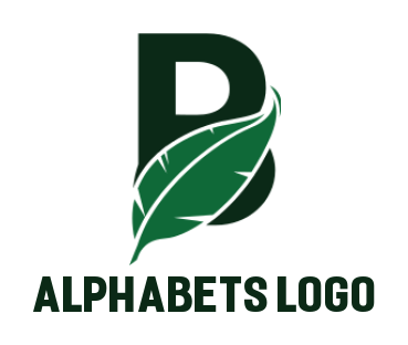 Generate a Letter B logo leaf incorporated in letter B 