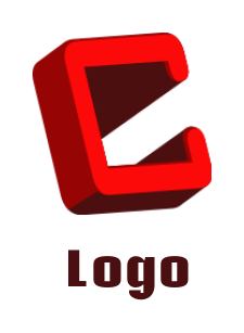 Generate a Letter C logo 3D shape forming letter C 