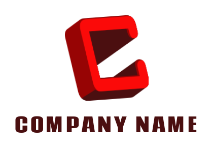 Generate a Letter C logo 3D shape forming letter C 