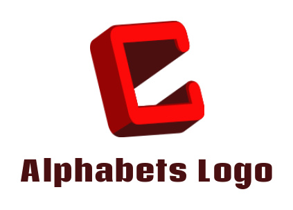 Generate a Letter C logo 3D shape forming letter C 