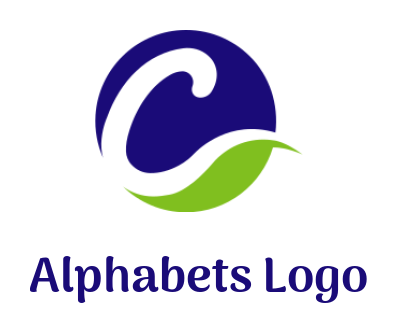 Letter C logo template circle with leaf inside letter C 