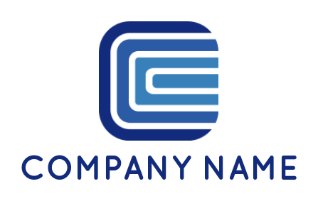 Letter C logo online square shape forming letter C 