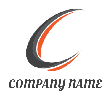 Letter C logo template swoosh forming letter C