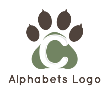 Letter C logo template paw incorporating letter C 