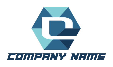 Letter C logo image polygon 3D box forming letter C