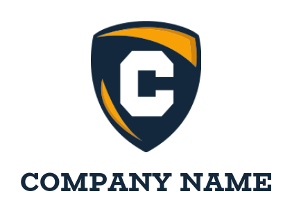 Make a Letter C logo shield inside letter C 