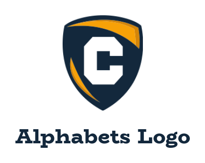 Make a Letter C logo shield inside letter C 
