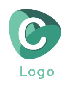 Design a Letter C logo three ovals forming play in C