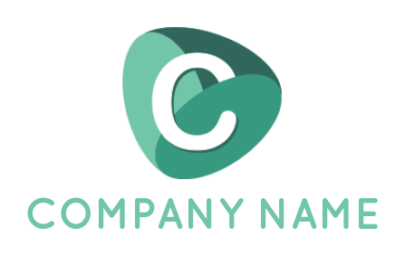 Design a Letter C logo three ovals forming play in C