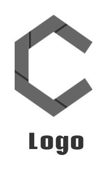 create a Letter C logo made by folded paper
