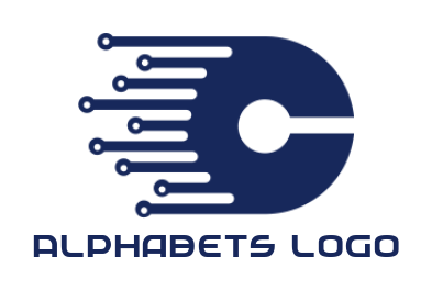 alphabet logo tech wires forming Letter C
