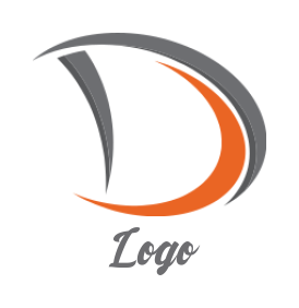 Make a Letter D logo pixels with swoosh in letter D 