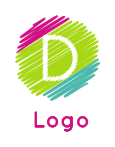 Letter D logo template brush circle forming letter D 