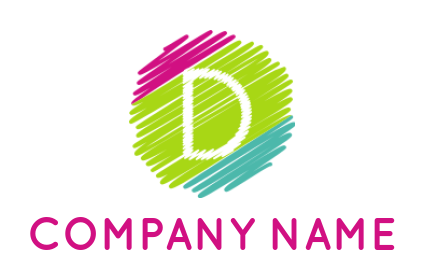 Letter D logo template brush circle forming letter D 