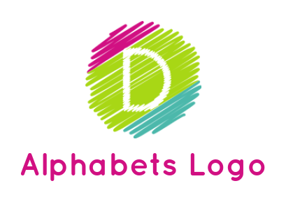 Letter D logo template brush circle forming letter D 