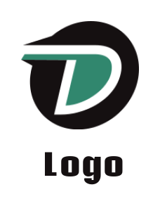 Letter D logo illustration circle forming letter D