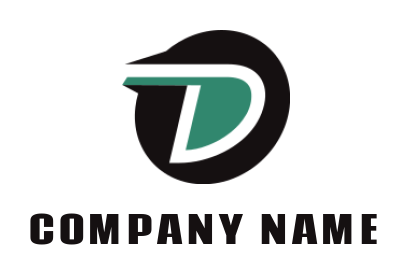 Letter D logo illustration circle forming letter D