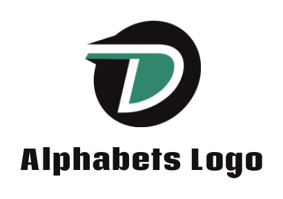 Letter D logo illustration circle forming letter D
