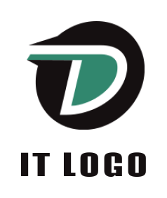 Letter D logo illustration circle forming letter D