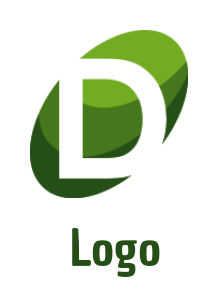 Make a Letter D logo oval shape forming letter D