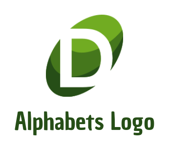 Make a Letter D logo oval shape forming letter D