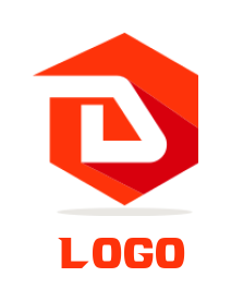 Create a Letter D logo inside polygon