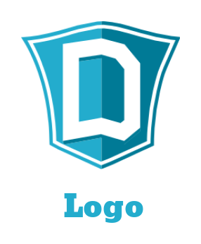 Make a Letter D logo shield incorporating letter D 