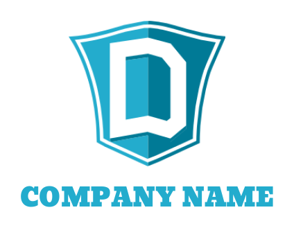 Make a Letter D logo shield incorporating letter D 