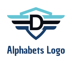 Design a Letter D logo wings with shield in letter D 
