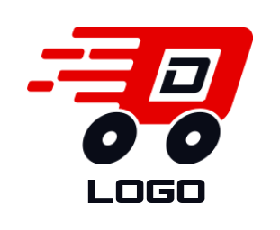 Letter D logo image inside toy car