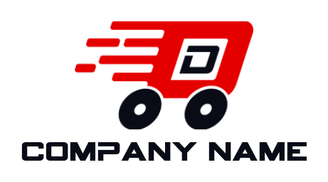 Letter D logo image inside toy car