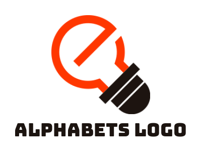 Letter E logo symbol forming bulb shape