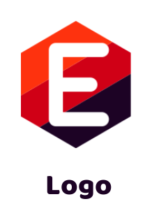 Letter E logo template in polygonal shape