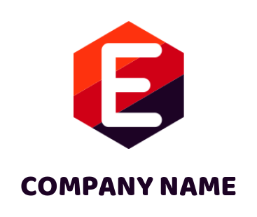 Letter E logo template in crystal polygonal shape