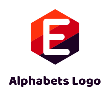 Letter E logo template in polygonal shape