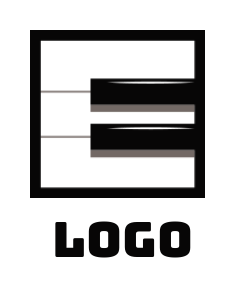 Letter E logo online in shape of piano