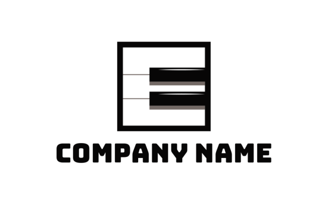 Letter E logo online letter e in shape of piano 