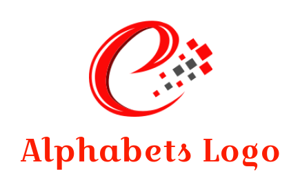 alphabets logo swoosh forming Letter E