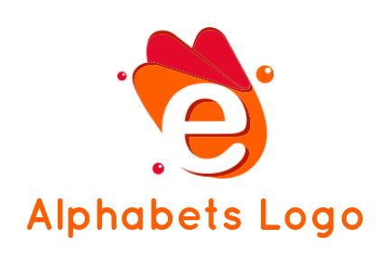 alphabet logo negative space E in abstract shape
