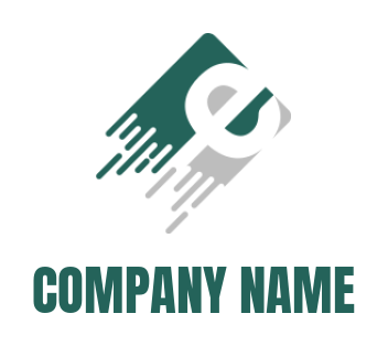 Letter E logo icon inside credit card with lines